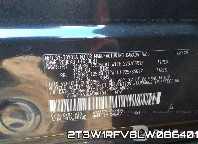 2T3W1RFV8LW086401 фото 9