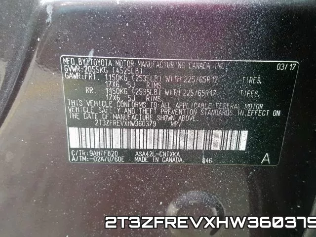 2T3ZFREVXHW360379 фото 2