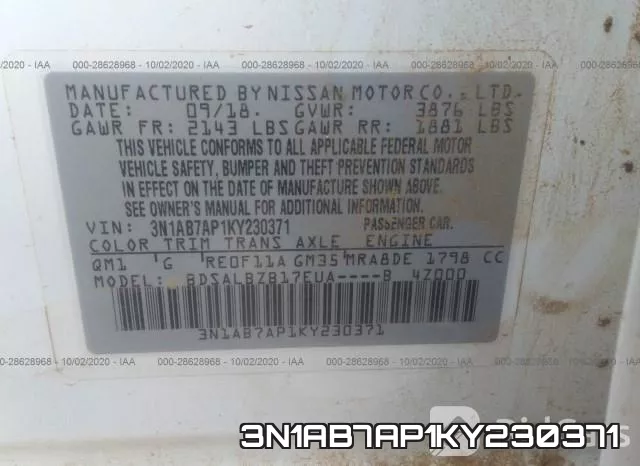 3N1AB7AP1KY230371 фото 9
