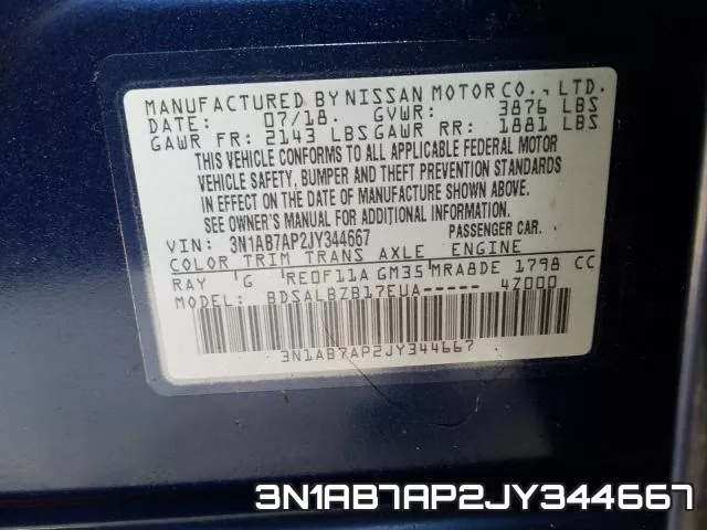 3N1AB7AP2JY344667 фото 2