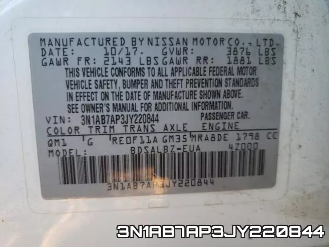 3N1AB7AP3JY220844 фото 2
