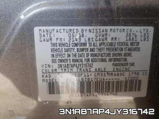 3N1AB7AP4JY316742 фото 2