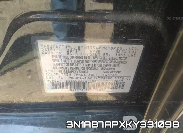 3N1AB7APXKY331098 фото 9