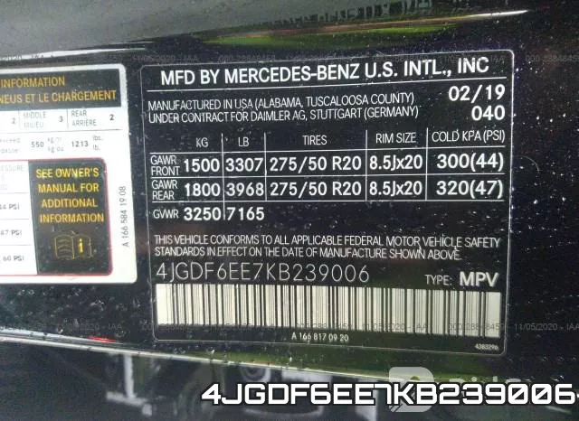 4JGDF6EE7KB239006 фото 10