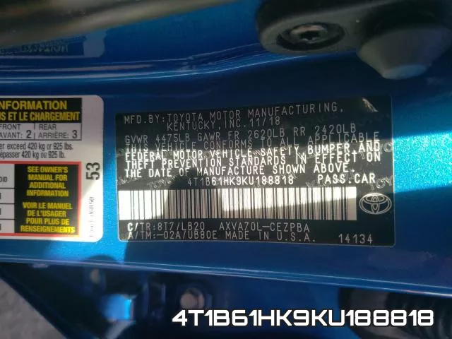 4T1B61HK9KU188818 фото 2