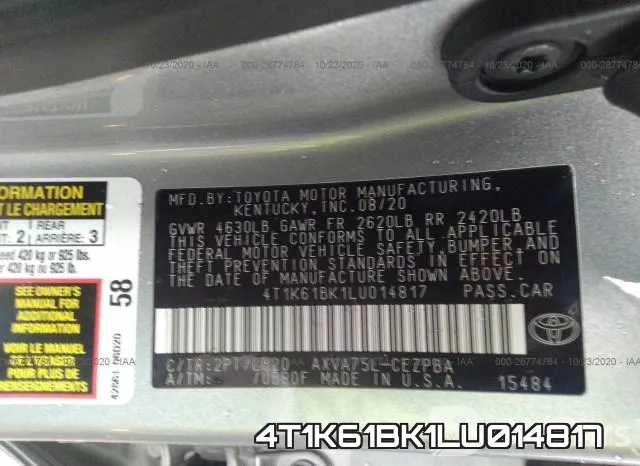 4T1K61BK1LU014817 фото 9