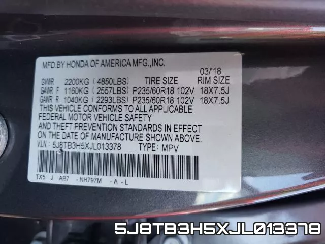 5J8TB3H5XJL013378 фото 2