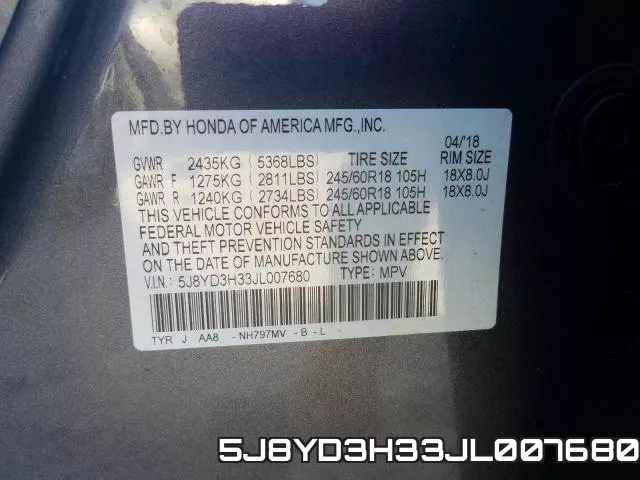 5J8YD3H33JL007680 фото 2