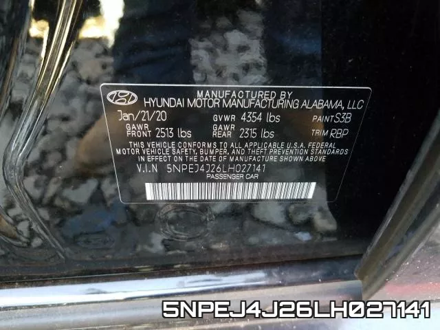 5NPEJ4J26LH027141 фото 2