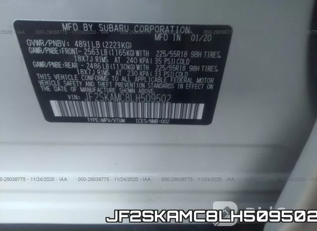 JF2SKAMC8LH509502 фото 10
