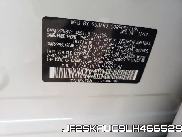 JF2SKAUC9LH466529 фото 2