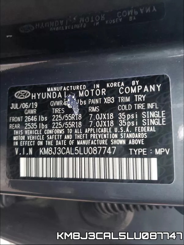 KM8J3CAL5LU087747 фото 2
