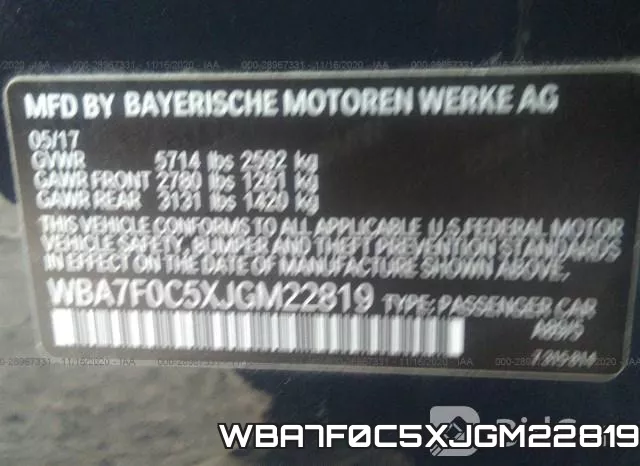 WBA7F0C5XJGM22819 фото 10