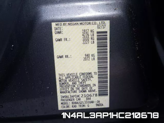 1N4AL3AP1HC210678 фото 2