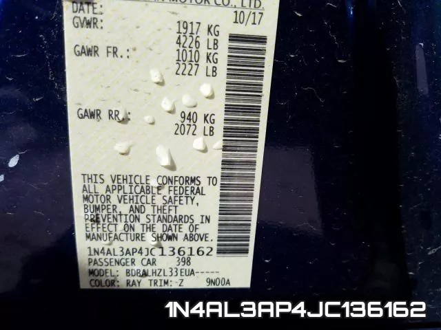 1N4AL3AP4JC136162 фото 2