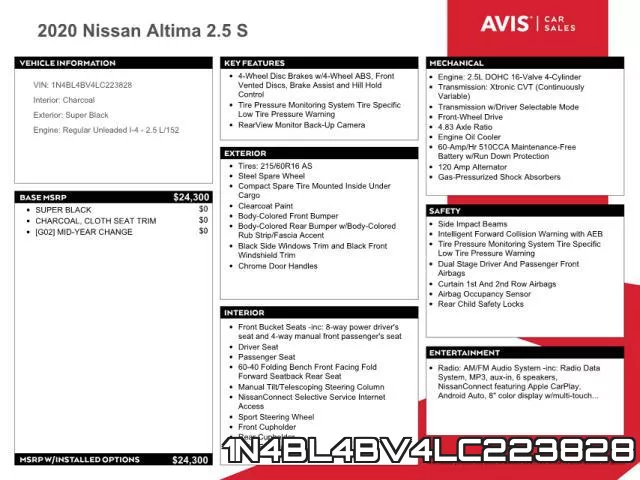 1N4BL4BV4LC223828 фото 2