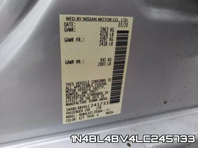 1N4BL4BV4LC245733 фото 2