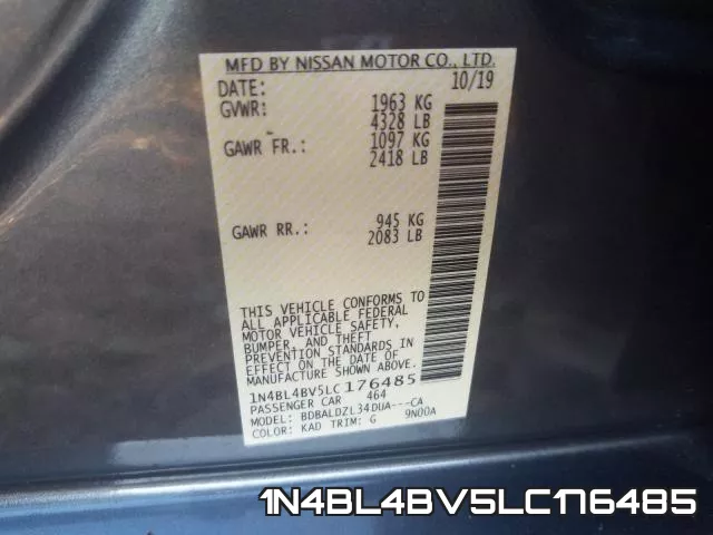 1N4BL4BV5LC176485 фото 2