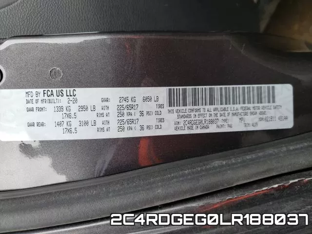 2C4RDGEG0LR188037 фото 2