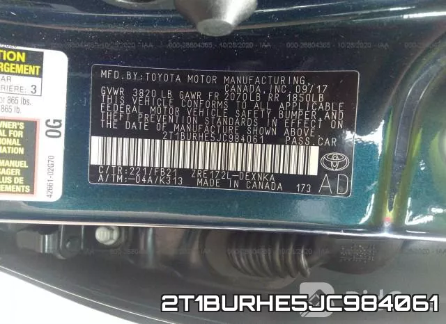 2T1BURHE5JC984061 фото 10