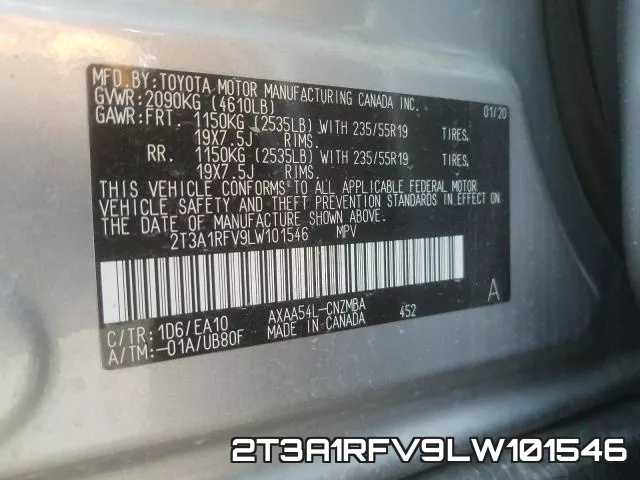 2T3A1RFV9LW101546 фото 2