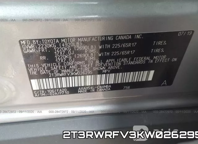 2T3RWRFV3KW026295 фото 10