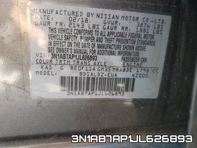 3N1AB7AP1JL626893 фото 2