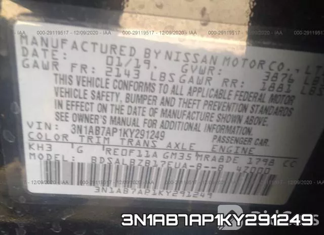3N1AB7AP1KY291249 фото 10