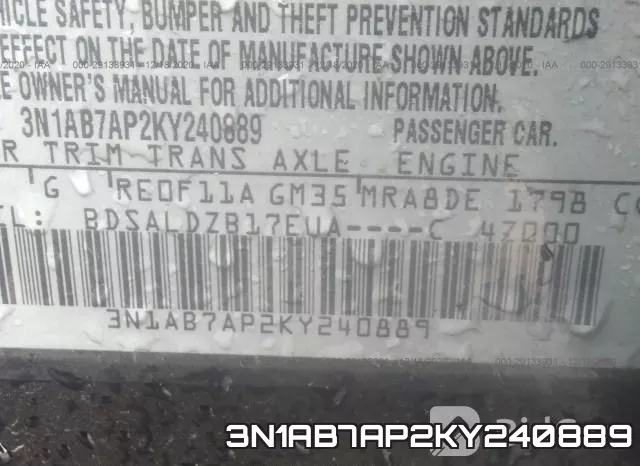 3N1AB7AP2KY240889 фото 10
