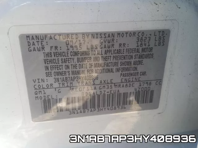 3N1AB7AP3HY408936 фото 2