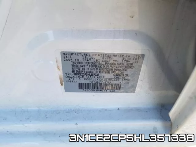 3N1CE2CP5HL357338 фото 2
