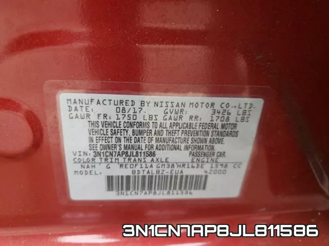3N1CN7AP8JL811586 фото 2