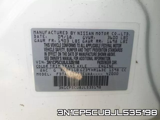 3N1CP5CU8JL535198 фото 2