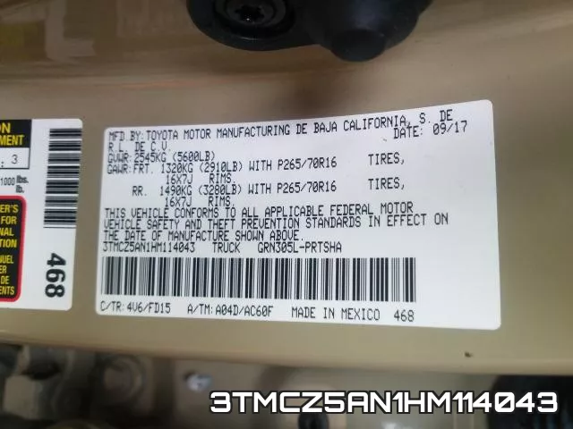 3TMCZ5AN1HM114043 фото 2
