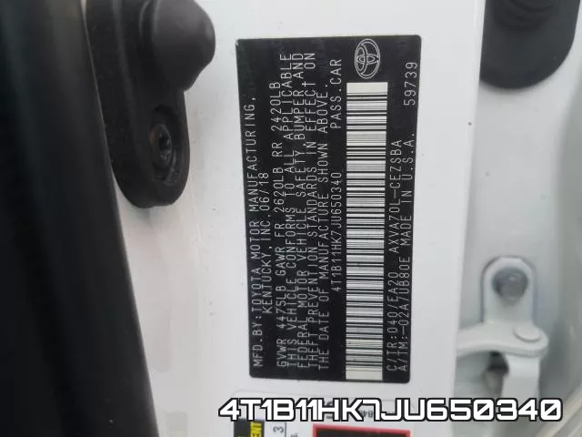 4T1B11HK7JU650340 фото 2