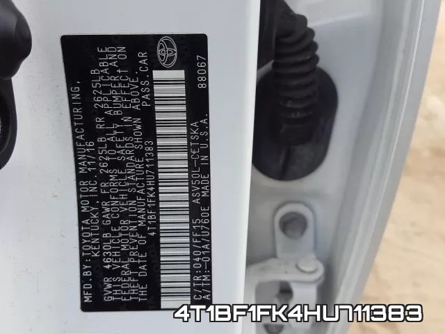 4T1BF1FK4HU711383 фото 2