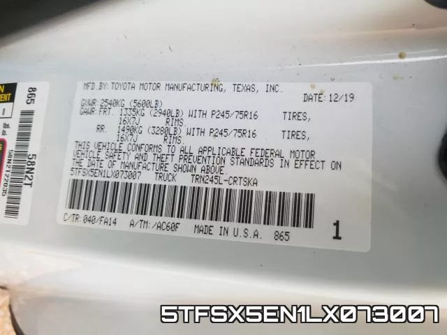 5TFSX5EN1LX073007 фото 2