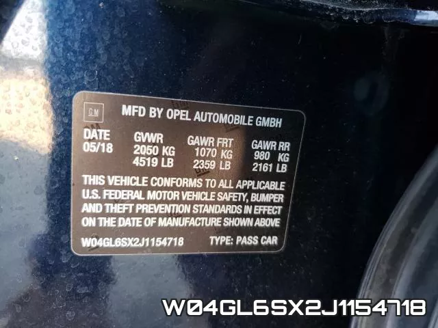 W04GL6SX2J1154718 фото 2