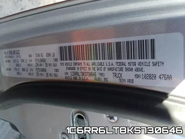 1C6RR6LT8KS730646 фото 2