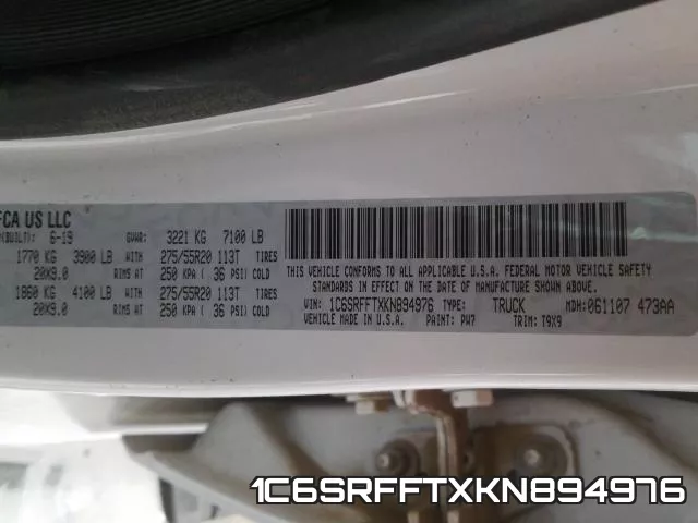 1C6SRFFTXKN894976 фото 2