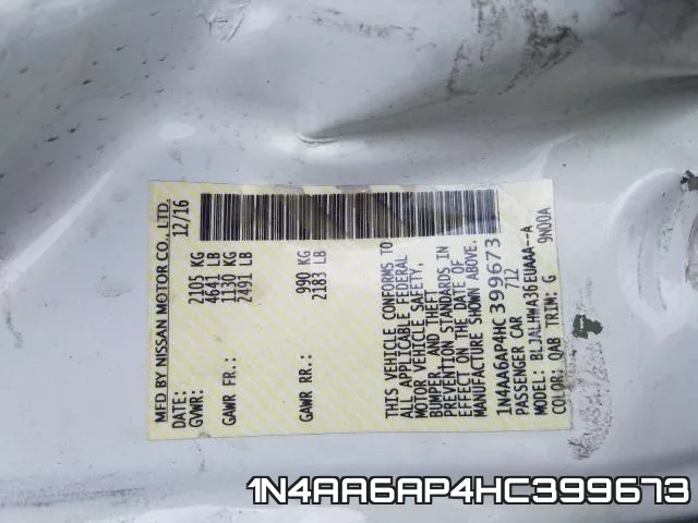 1N4AA6AP4HC399673 фото 2