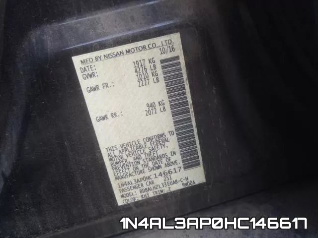 1N4AL3AP0HC146617 фото 2