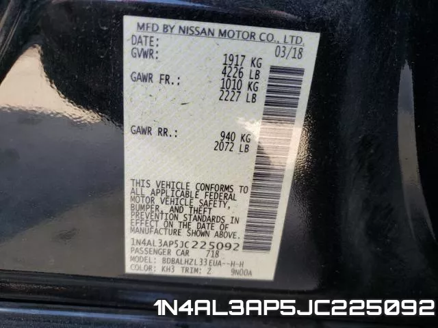 1N4AL3AP5JC225092 фото 2
