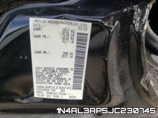 1N4AL3AP5JC230745 фото 2