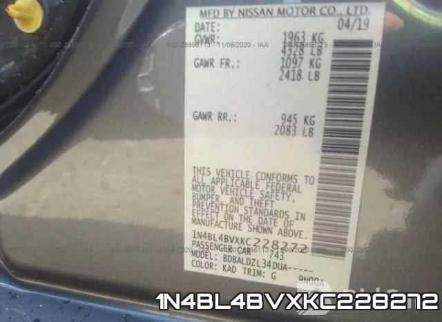 1N4BL4BVXKC228272 фото 9