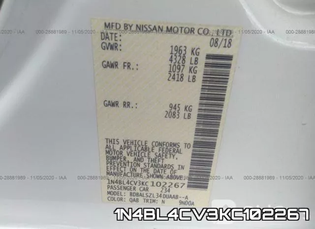 1N4BL4CV3KC102267 фото 10
