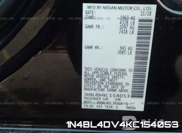 1N4BL4DV4KC154053 фото 9