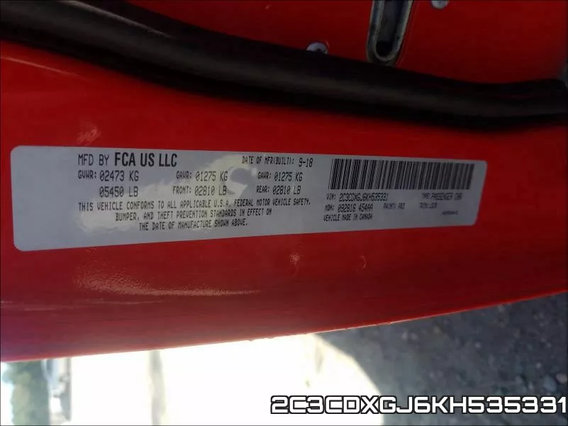 2C3CDXGJ6KH535331 фото 2
