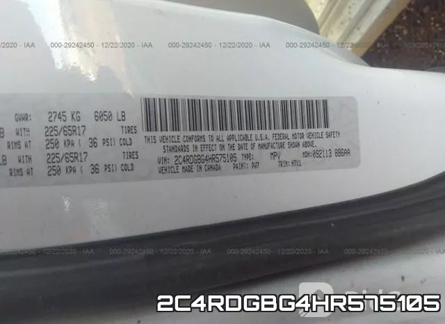 2C4RDGBG4HR575105 фото 10