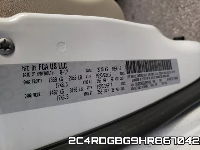 2C4RDGBG9HR867042 фото 2